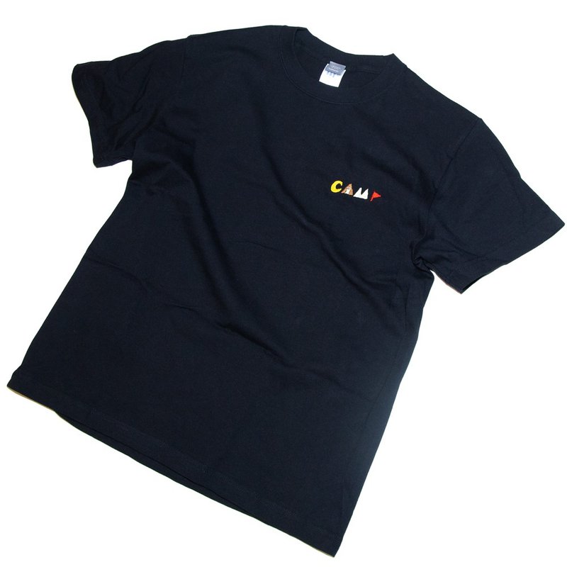 For Father's Day gifts. Camp Embroidery T-shirt Unisex S ~ XXXL, Ladies S ~ L Tcollector - เสื้อยืดผู้หญิง - ผ้าฝ้าย/ผ้าลินิน สีดำ