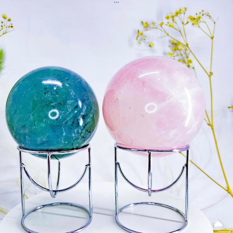 [Horse powder crystal ball/ Teal Stone ball] natural crystal ball office gadgets - Items for Display - Crystal Multicolor