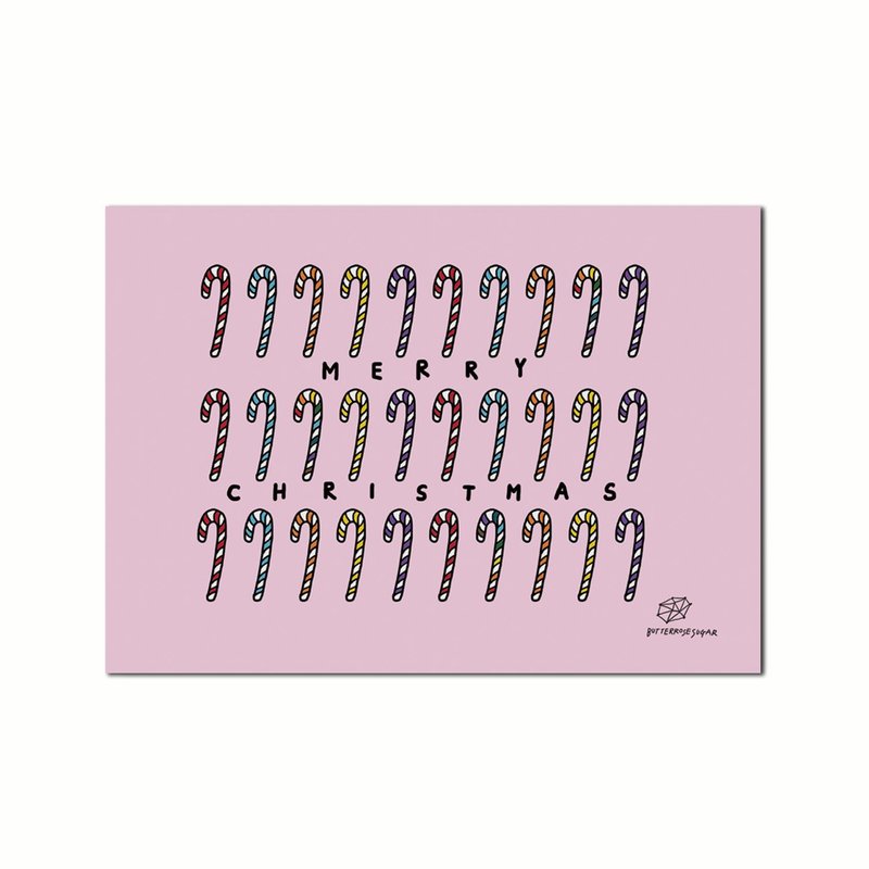 聖誕明信片 // 拐杖糖 // - 卡片/明信片 - 紙 粉紅色