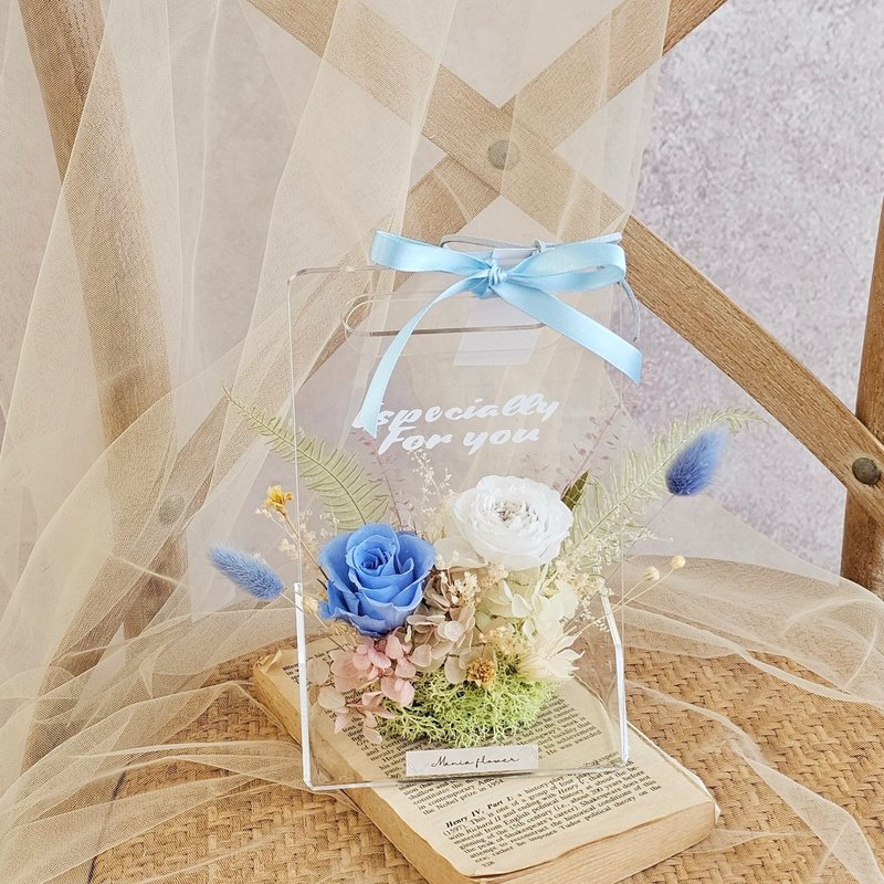 永生花 花草櫥窗系列 /藍白色系 快速出貨 - 乾燥花/永生花 - 植物．花 粉紅色