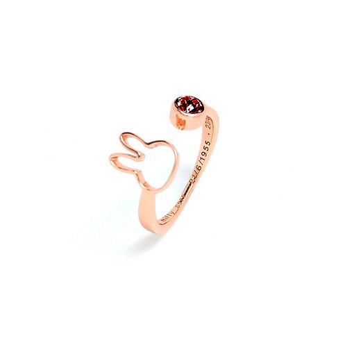 Mille-Feuille Fashion 【Pinkoi x miffy】Miffy 紅寶石奧地利水晶戒指 | 七月誕生石