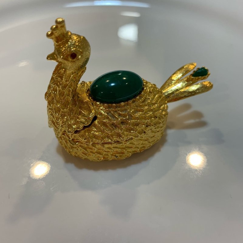 Vintage Florenza金色孔雀珠寶盒、飾品盒 - 其他 - 其他金屬 