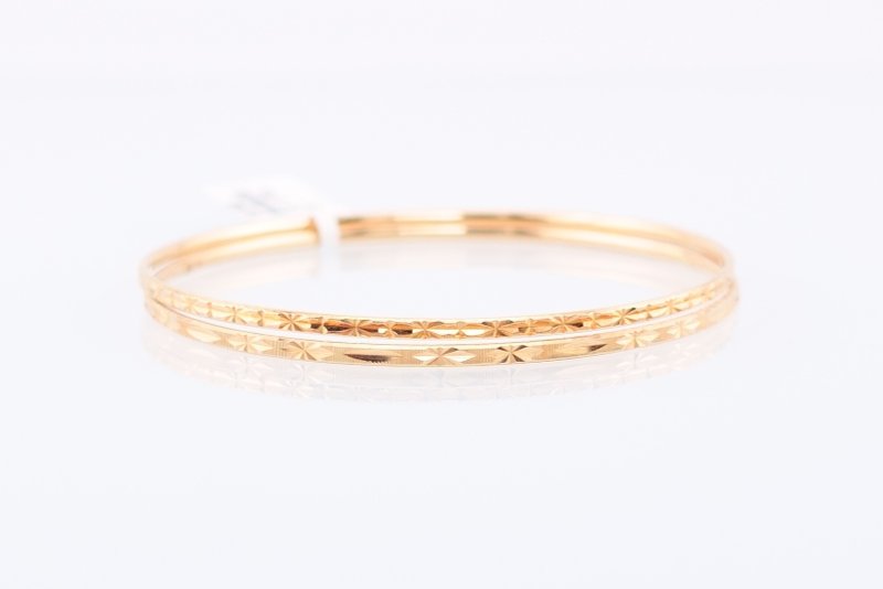 Poly Gold Jewelry-Imported 2 Rings Yellow K Gold Bracelet - Bracelets - Precious Metals 