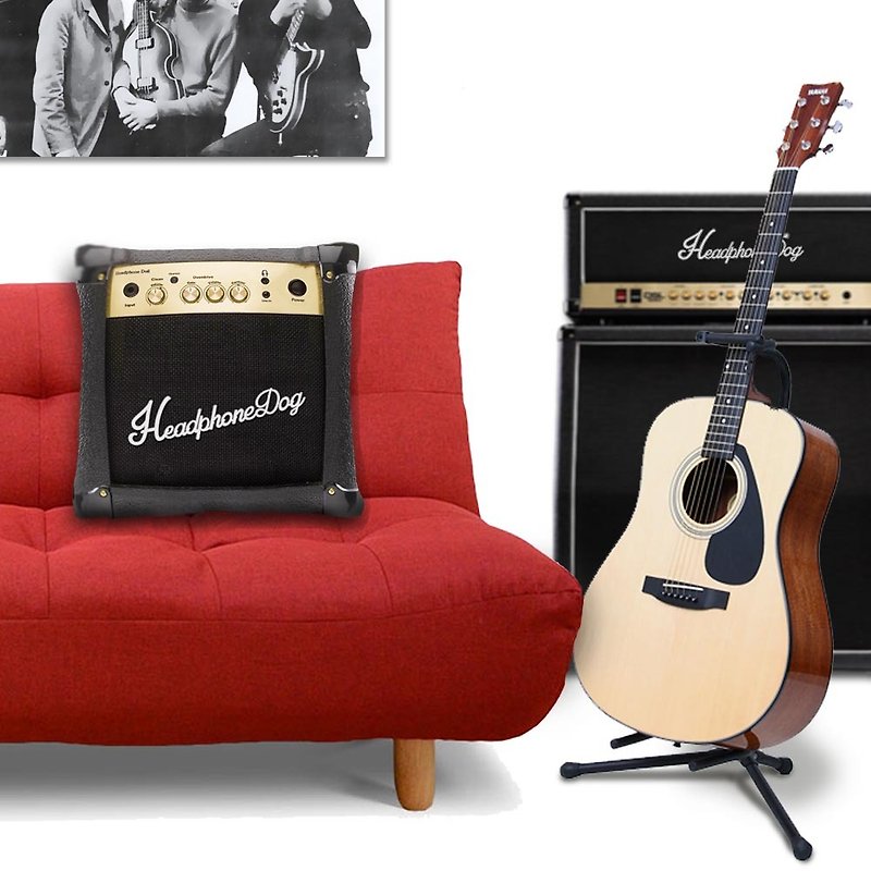 HeadphoneDog AMPS Cushion (M) 40X40CM ( guitar bass marshell gift ) - ของวางตกแต่ง - ผ้าฝ้าย/ผ้าลินิน 