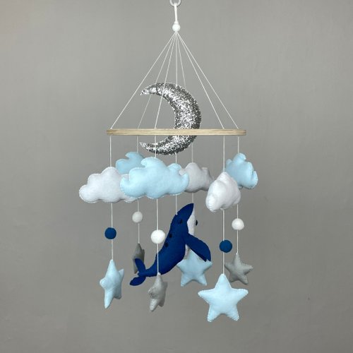 ArtMatias Whale baby mobile boy Under the sea mobile Ocean baby mobile Nursery crib mobile