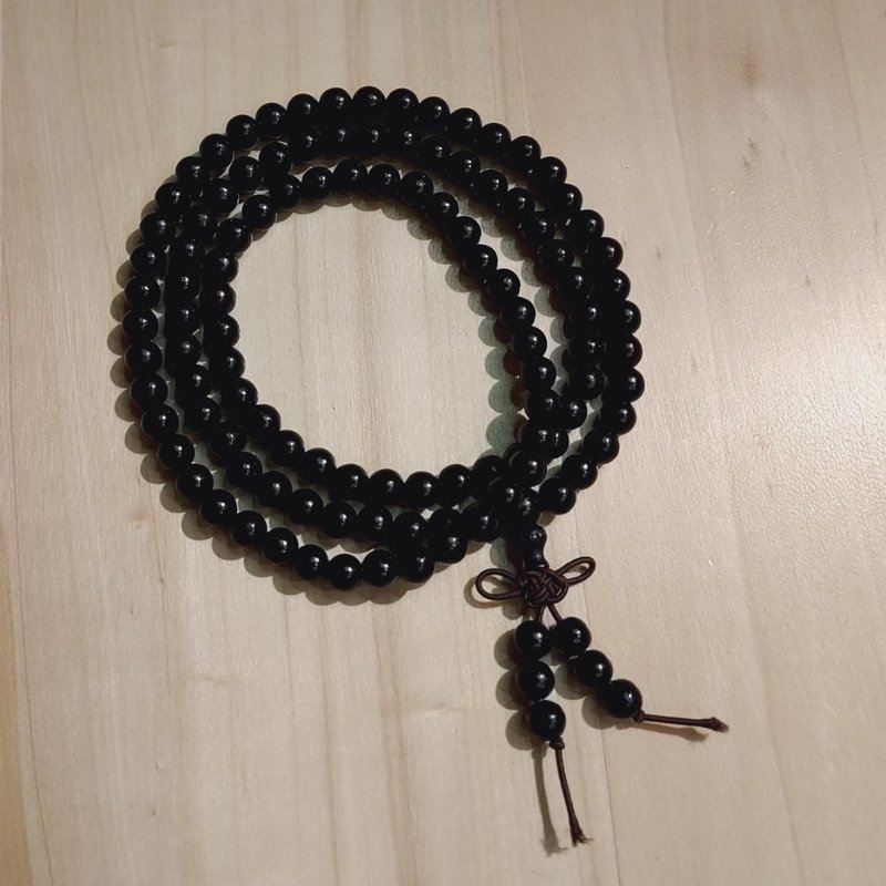 Black sandalwood 108 Buddha beads chain - evil spirits - Bracelets - Wood 