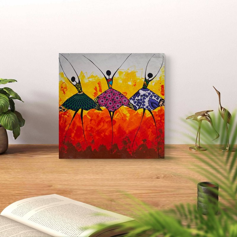 【V333 FEELING】African Hand-Painted Frameless Wall Art - โปสเตอร์ - วัสดุอื่นๆ 