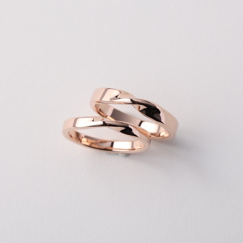 [Christmas gift] Möbius ring (single) 925 sterling Rose Gold engraved ring pair - General Rings - Sterling Silver Gold