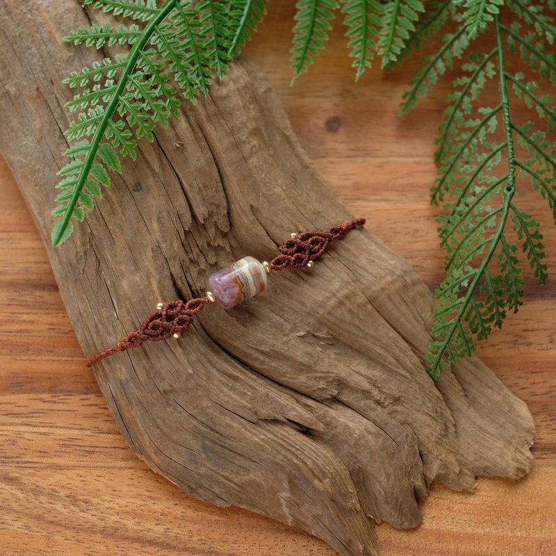 極光瑪瑙編織手環 - 手鍊/手環 - 聚酯纖維 咖啡色