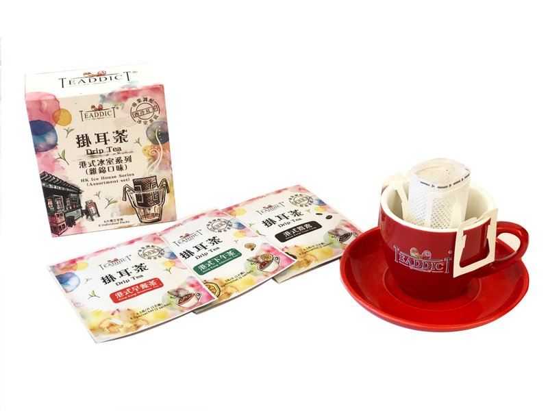 Teaddict 茶杯套裝 - 掛耳茶(6包裝 - 雜錦) - 茶葉/茶包/水果茶 - 新鮮食材 紅色