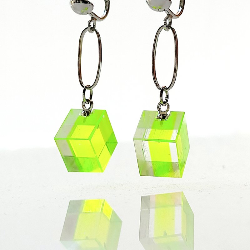 耳環 - 耳環/耳夾/耳骨夾 - 塑膠 綠色