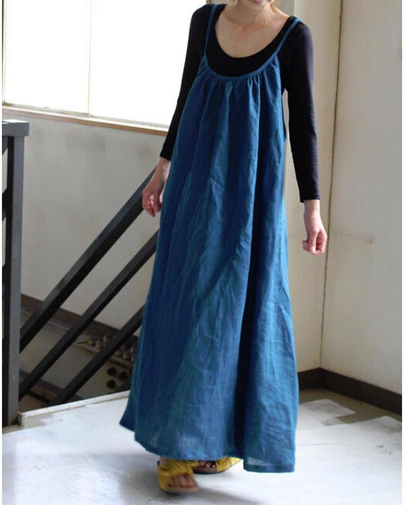 Pack Ribbon Camisole Dress French Linen - One Piece Dresses - Cotton & Hemp 