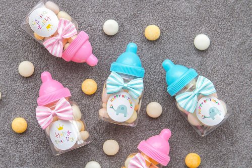 幸福朵朵 婚禮小物 花束禮物 生日分享禮 小奶瓶糖果 曼陀珠 2色可選 幼稚園慶生 送小朋友