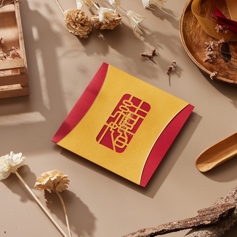 千里嬋娟-復古造型喜帖 - 卡片/明信片 - 紙 紅色