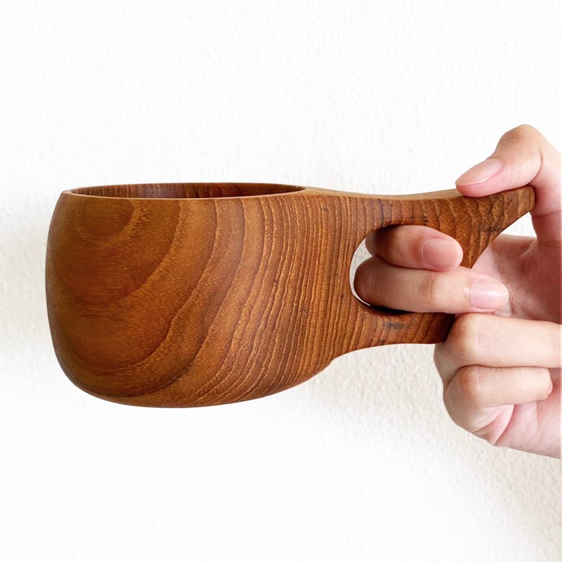 KOUPREY Hot Cappuccino Espresso Wooden Chocolate Coffee Mug Travel Tea Cup - 咖啡杯/馬克杯 - 木頭 咖啡色