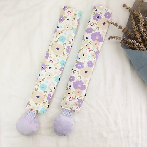 QQ rabbit 手工嬰幼兒精品 彌月禮盒 粉彩木槿花-2色可選。捏捏樂安全帶保護套 / 安全帶口水巾