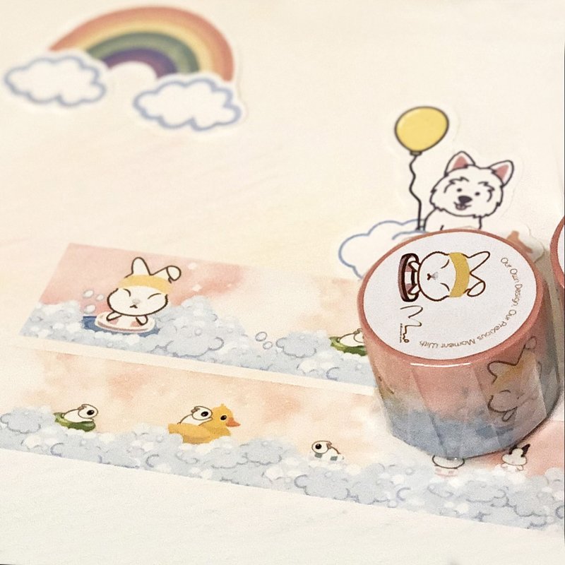 Bing Bing Rabbit-Daily Paper Tape | Bubble Hug Series - มาสกิ้งเทป - กระดาษ 