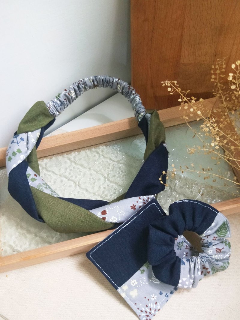 Braided Headband - Silent Forest - Dark Blue - ที่คาดผม - ผ้าฝ้าย/ผ้าลินิน หลากหลายสี