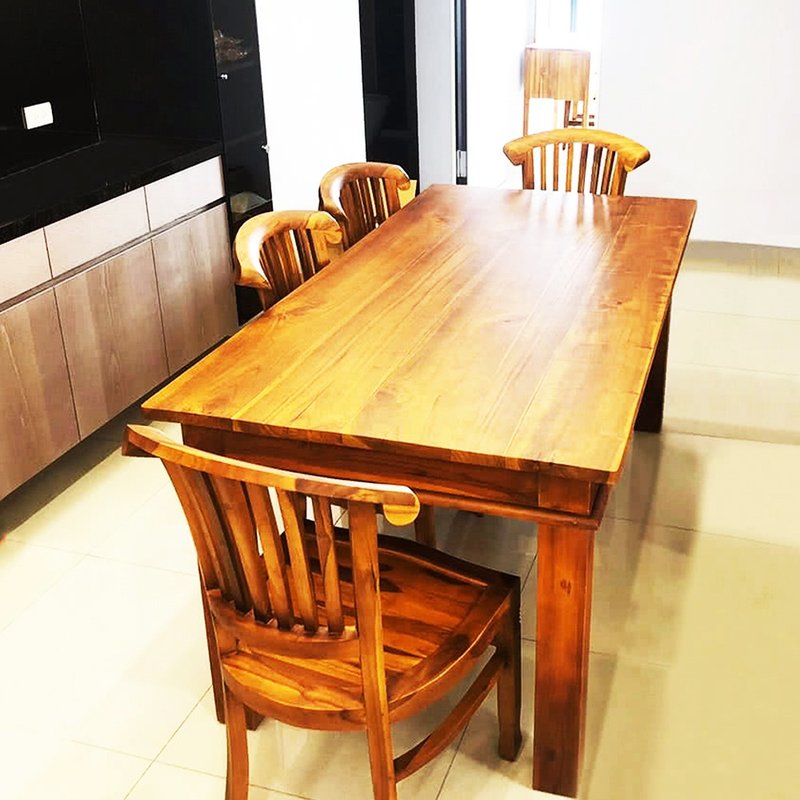 【吉迪市100%全柚木家具】UNC1-30B 柚木古典風格造型餐桌 餐桌 - 餐桌/書桌 - 木頭 咖啡色