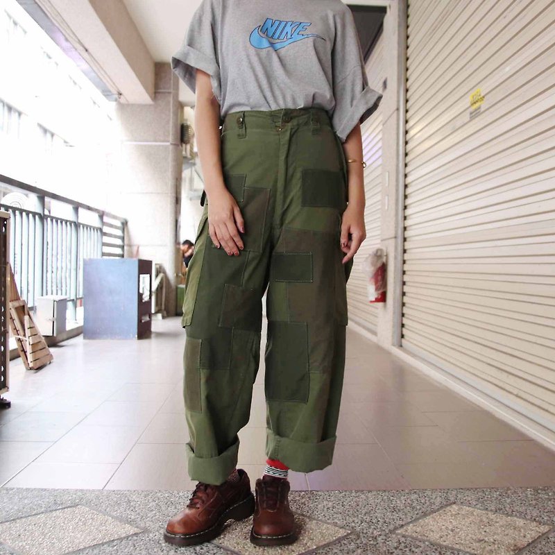 Tsubasa.Y ancient house splicing remanufactured military pants 002, military pants stitching vintage remanufacturing - Men's Pants - Cotton & Hemp 