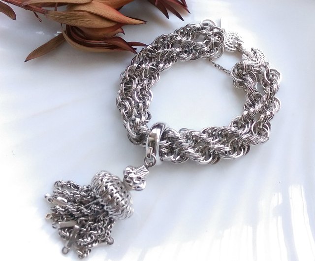 monet silver tone bracelet