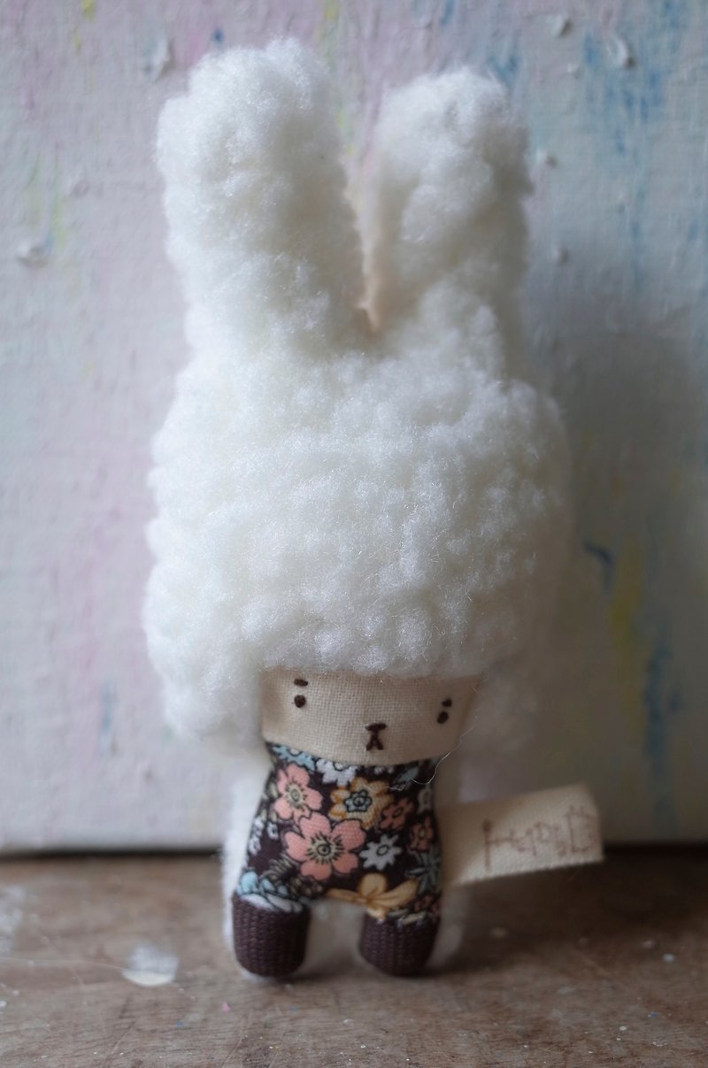 Doll Bunny - White Snow Hair - Autumn Garden - 2018037 - ที่ห้อยกุญแจ - ผ้าฝ้าย/ผ้าลินิน ขาว