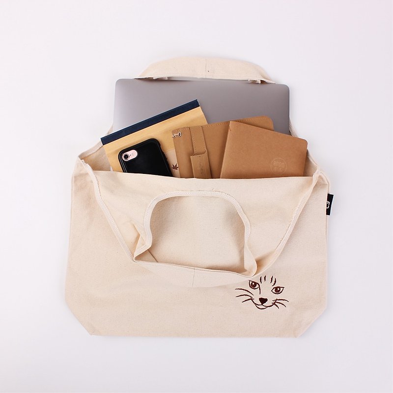 Cotton and Linen green bag chaise bag handbag/shoulder bag/bag bag - กระเป๋าถือ - ผ้าฝ้าย/ผ้าลินิน สีส้ม