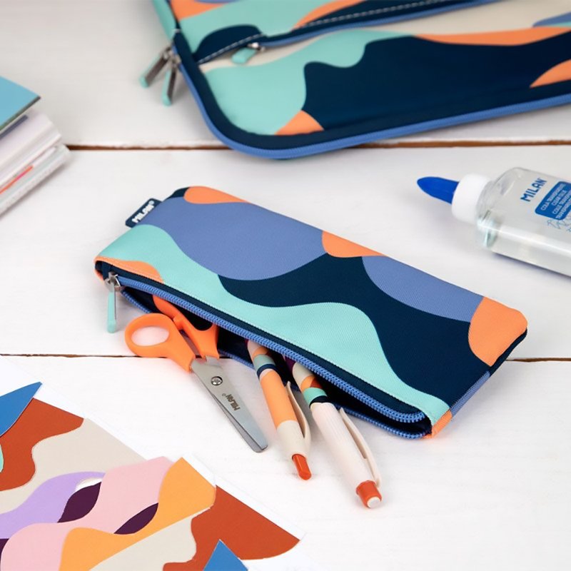 MILAN single-mouth pencil case_Color Palette Series_Blue (excluding pen) - กล่องดินสอ/ถุงดินสอ - เส้นใยสังเคราะห์ หลากหลายสี