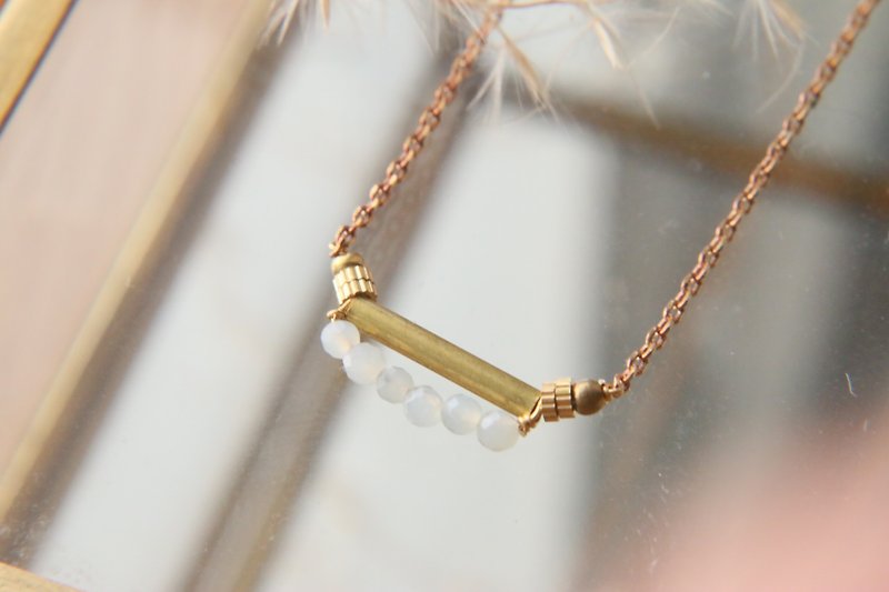 Tianhe stone natural stone brass necklace 1012 (good life) - สร้อยคอ - เครื่องเพชรพลอย สีเขียว