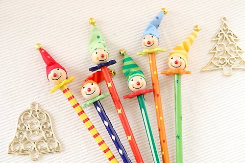 菓森林 【兒童禮品】木製歡樂小丑鉛筆六入組