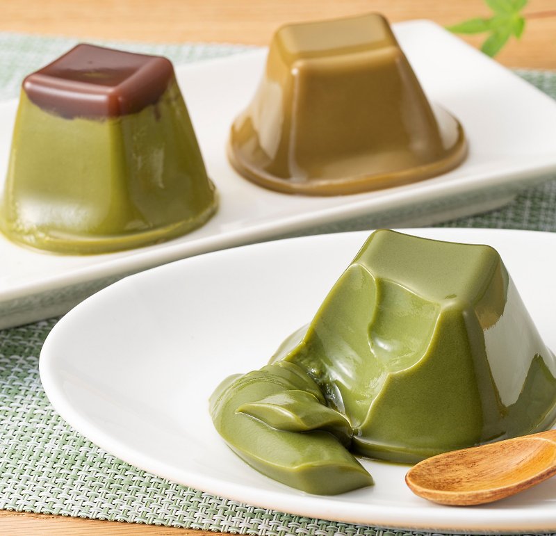 Uji Matcha Green Tea Dessert 3 Kinds of Pudding Set  Sweets Gift  Free Shipping - ครีมและพุดดิ้ง - อาหารสด สีเขียว