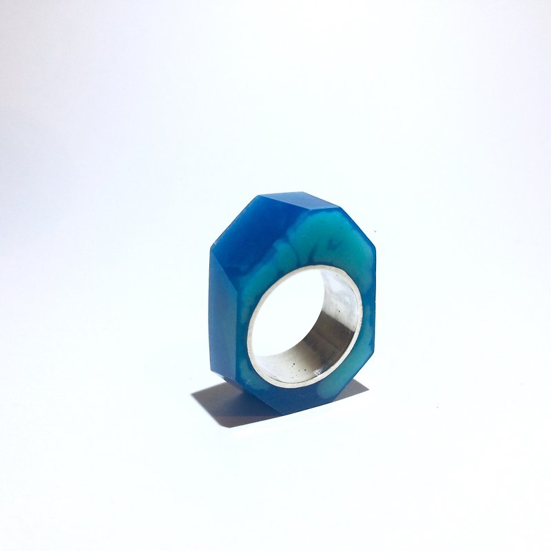 PRISMリング　シルバー・ブルー - 戒指 - 其他金屬 藍色