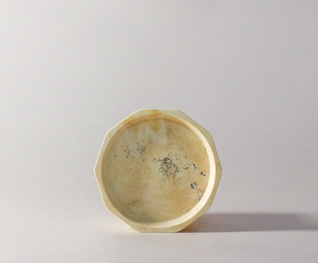 ジェスモナイト英国ミネラル樹脂/香皿-金箔アート琥珀プレート