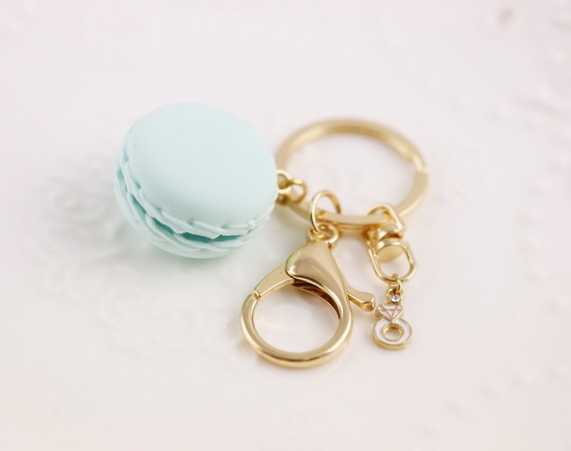 馬卡龍 吊飾 婚禮小物 粉綠鑽石款 - 鑰匙圈/鑰匙包 - 其他金屬 