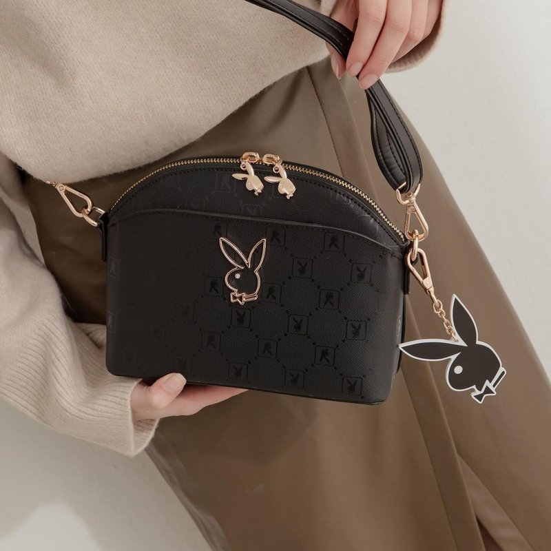 プレイボーイ シェル クロスボディ バッグ ブリリアント シリーズ イージー カード チャーム - ブラック - ショルダーバッグ - その他の素材 ブラック