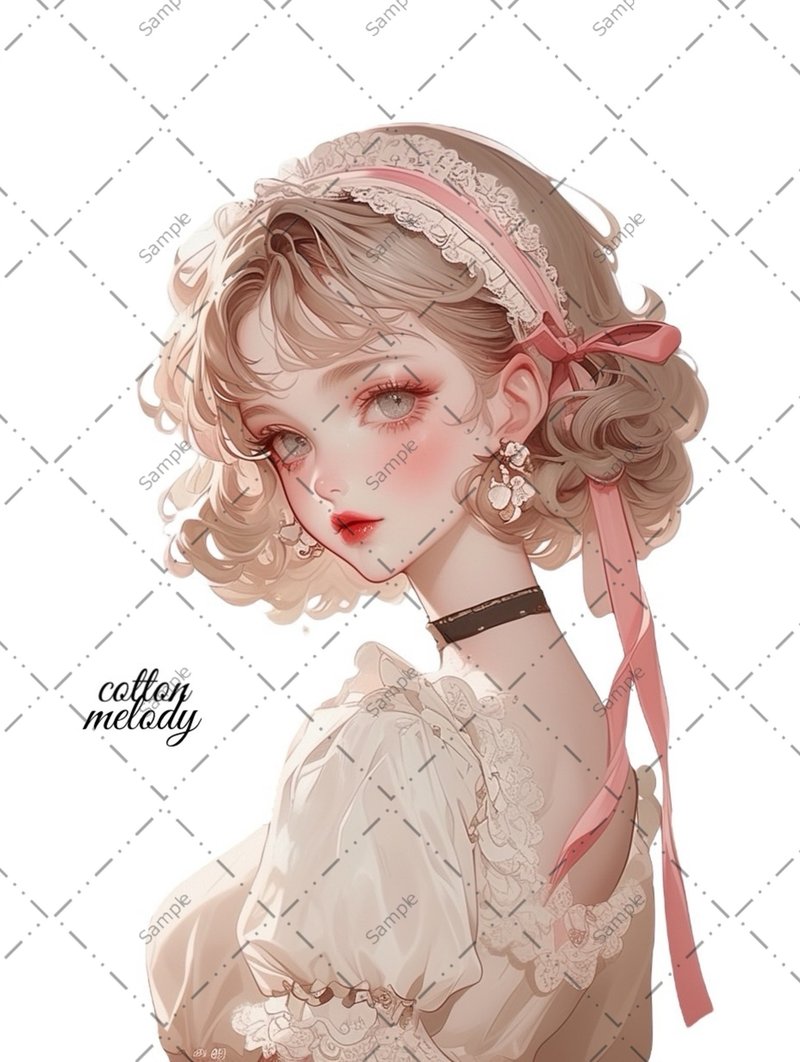 original sticker no.966 人物ステッカー オリジナルステッカー 人物ステッカー 女の子ステッカー オリジナル人物ステッカー - 貼紙 - 紙 