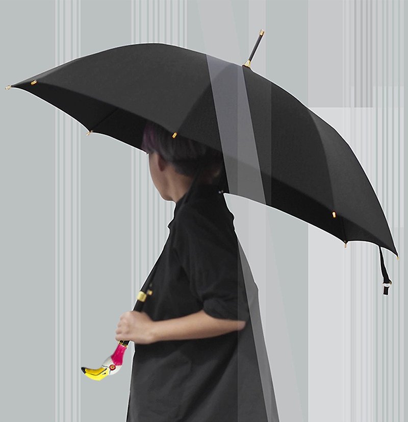 簦泇/23吋火烈鳥動物頭晴雨兩用自動防曬禮品遮陽長柄太陽傘