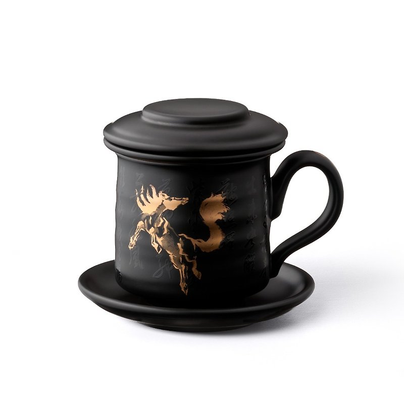 Pottery Workshop│Yang Shidao‧Yongma Jinma Tongxin Cup - Teapots & Teacups - Pottery Black