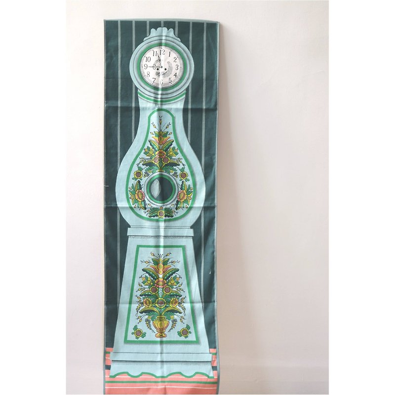 Swedish classical clock printing towel - Other - Cotton & Hemp Green