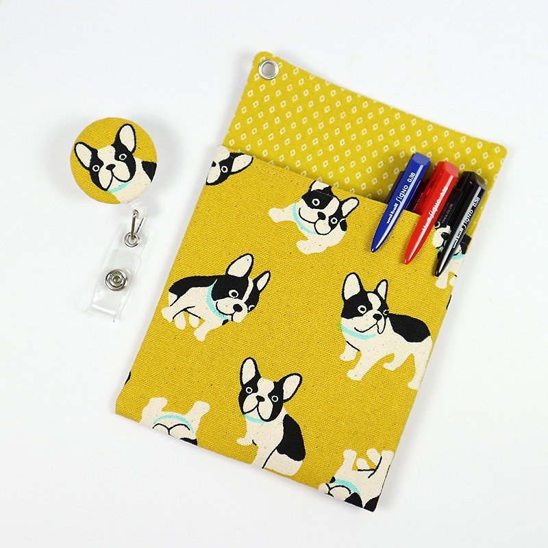Physician gowns leakproof pocket pouch ink pen documents folder + - bulldog (yellow) - Pencil Cases - Cotton & Hemp Yellow