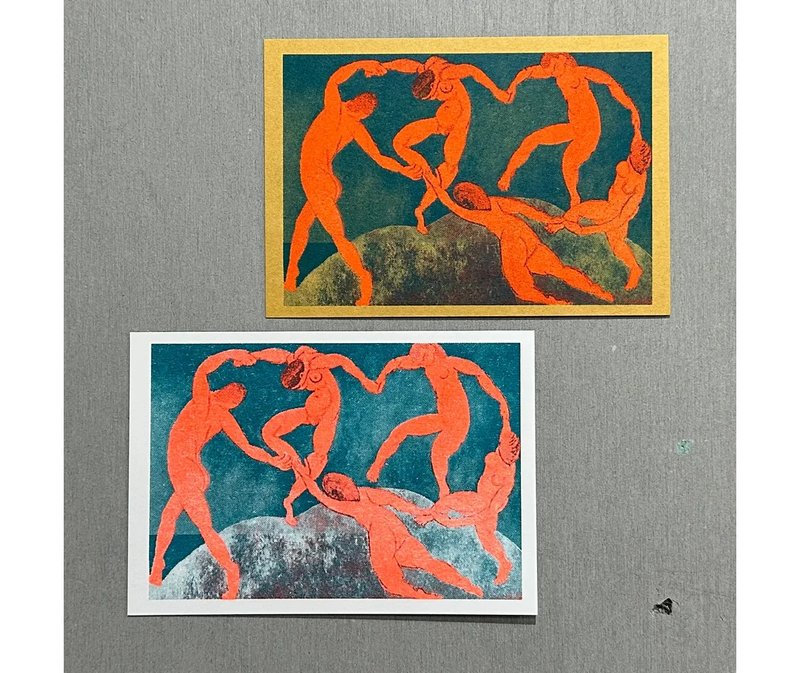 【 RISO名畫 】舞者二—明信片 - 卡片/明信片 - 紙 橘色