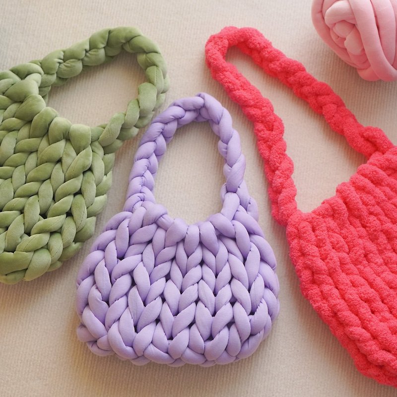 Cute cloud bag woven bag loop knitting experience OK for newbies - เย็บปักถักร้อย/ใยขนแกะ/ผ้า - วัสดุอื่นๆ 