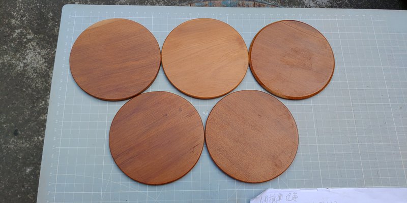 Taiwan Xiaonan wooden round coaster (thin) - น้ำหอม - ไม้ 