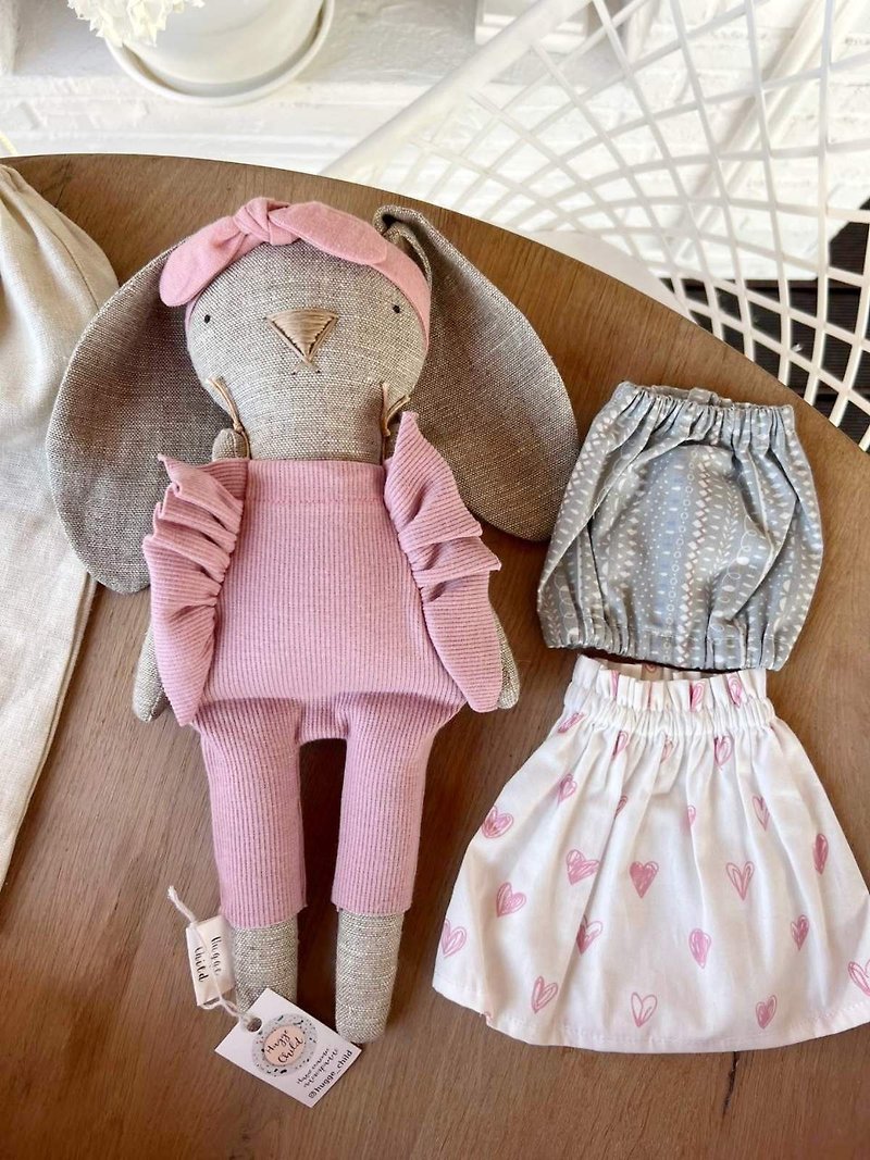 環保材質 寶寶/兒童玩具/玩偶 灰色 - Stuffed bunny  toys for baby girl, Heirloom baby dolls with clothing capsule