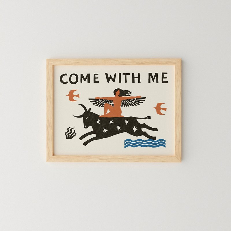 Come With Me Come With Me-Prints/Posters - โปสเตอร์ - กระดาษ สีส้ม