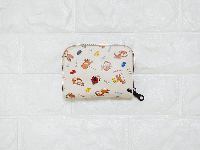Play cloth hand made. Funny Shiba Inu (rice) tarpaulin short clip wallet purse coin purse - Wallets - Waterproof Material White