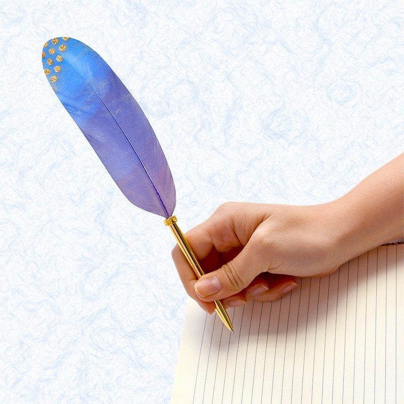Japan Quill Pen Feather Pen Pencil Shell Shell Series S07 Feather Pen - ปากกา - วัสดุอื่นๆ สีน้ำเงิน