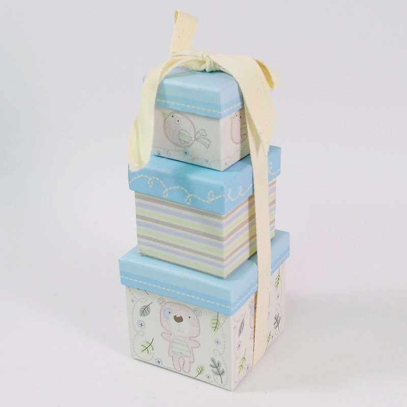 GWC Baby Bear Gift Box - งานไม้/ไม้ไผ่/ตัดกระดาษ - กระดาษ สีน้ำเงิน