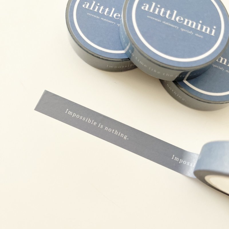 NEW　English letters with 10mm margins blue - Washi Tape - Paper White