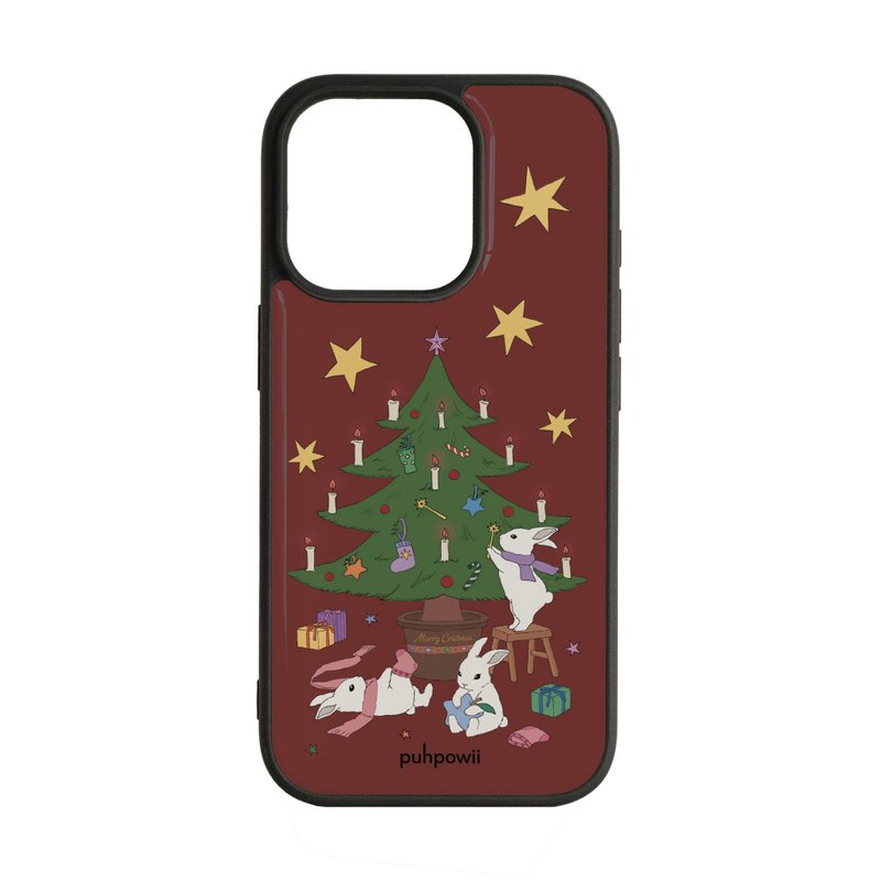 Wish Rabbit's Christmas(burgundy) Phone Case - 手機殼/手機套 - 其他材質 紅色